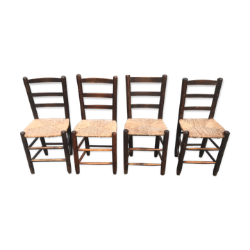Swiss straw country chairs 1950