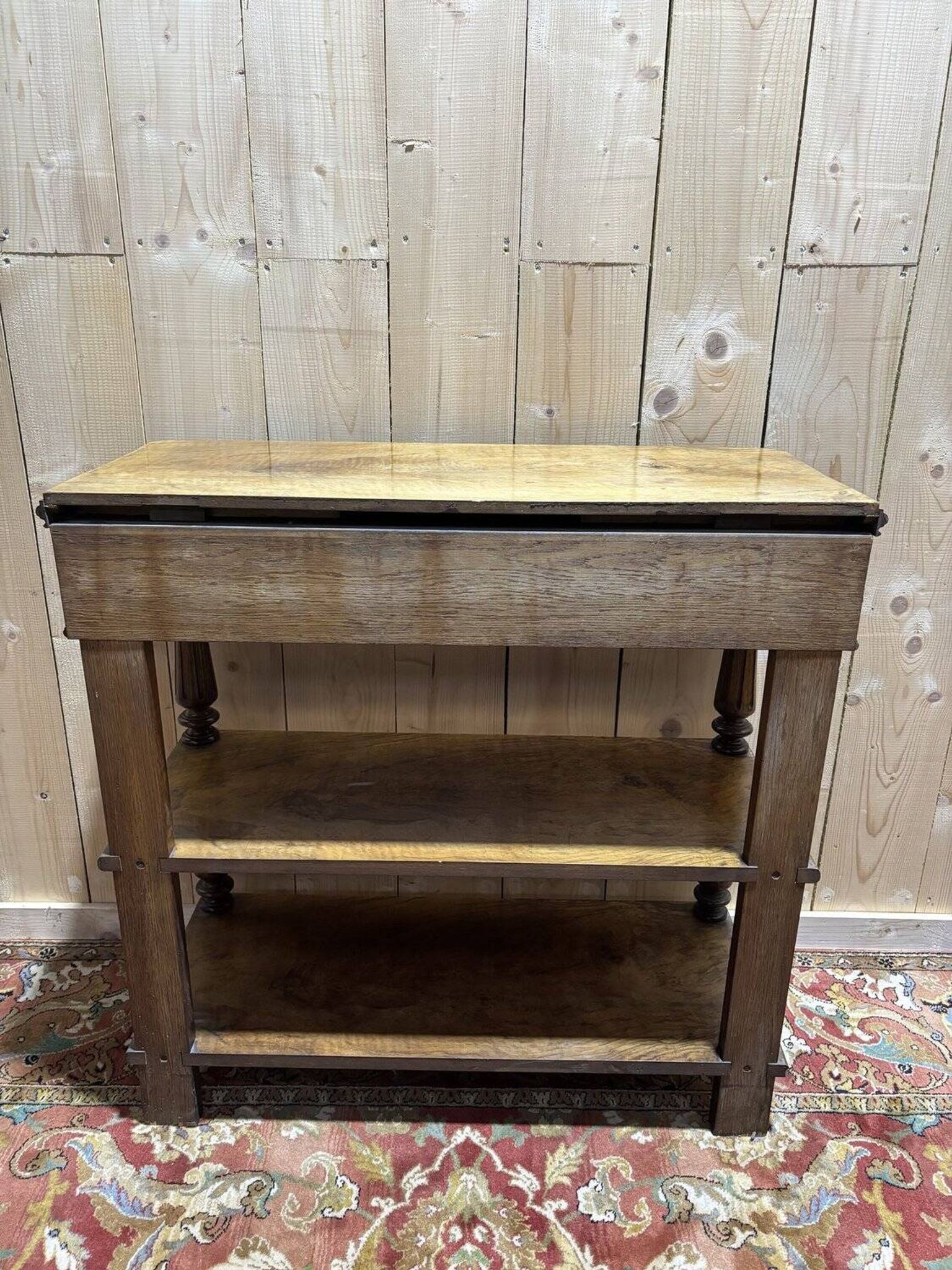 Napoleon III period console in walnut and veneer