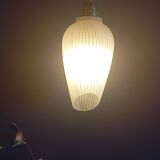 Portable hanging lamp 1970/80 white granite glass
