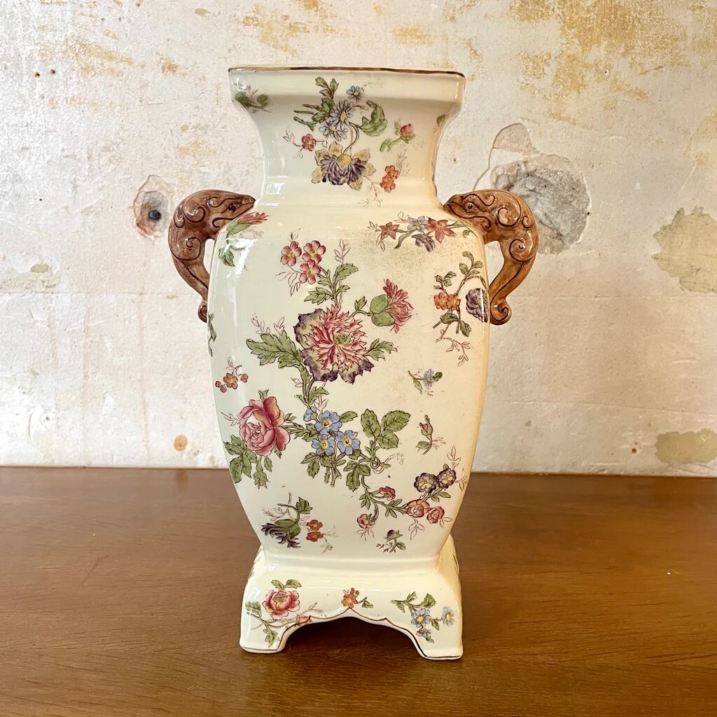 Large ironstone vase, Longchamp, 19th century