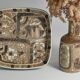 Scandinavian Modern Plate and Vase, ceramic, "Baca", Fajance, by Nils Thorsson f