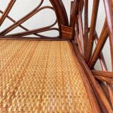 Vintage rattan bookcase shelf