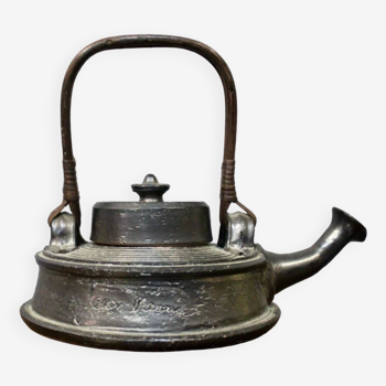 Teapot In Black Enamelled Chamotte Earth Jean Marais (1913-1998)