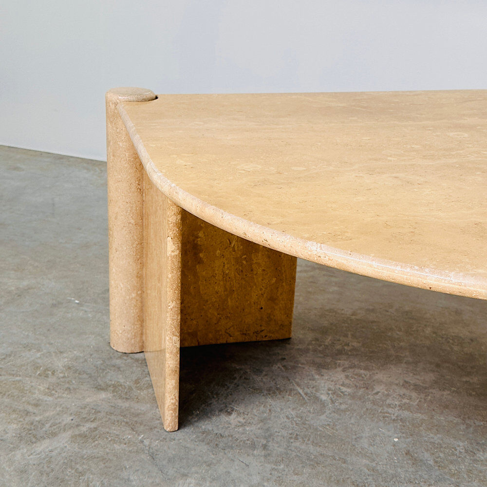 Sculptural Italian travertine coffee table, 1980s
