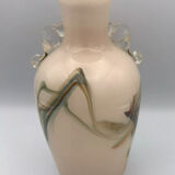 Sulfur glass vase with artistic polychrome inclusion 20.5 cm