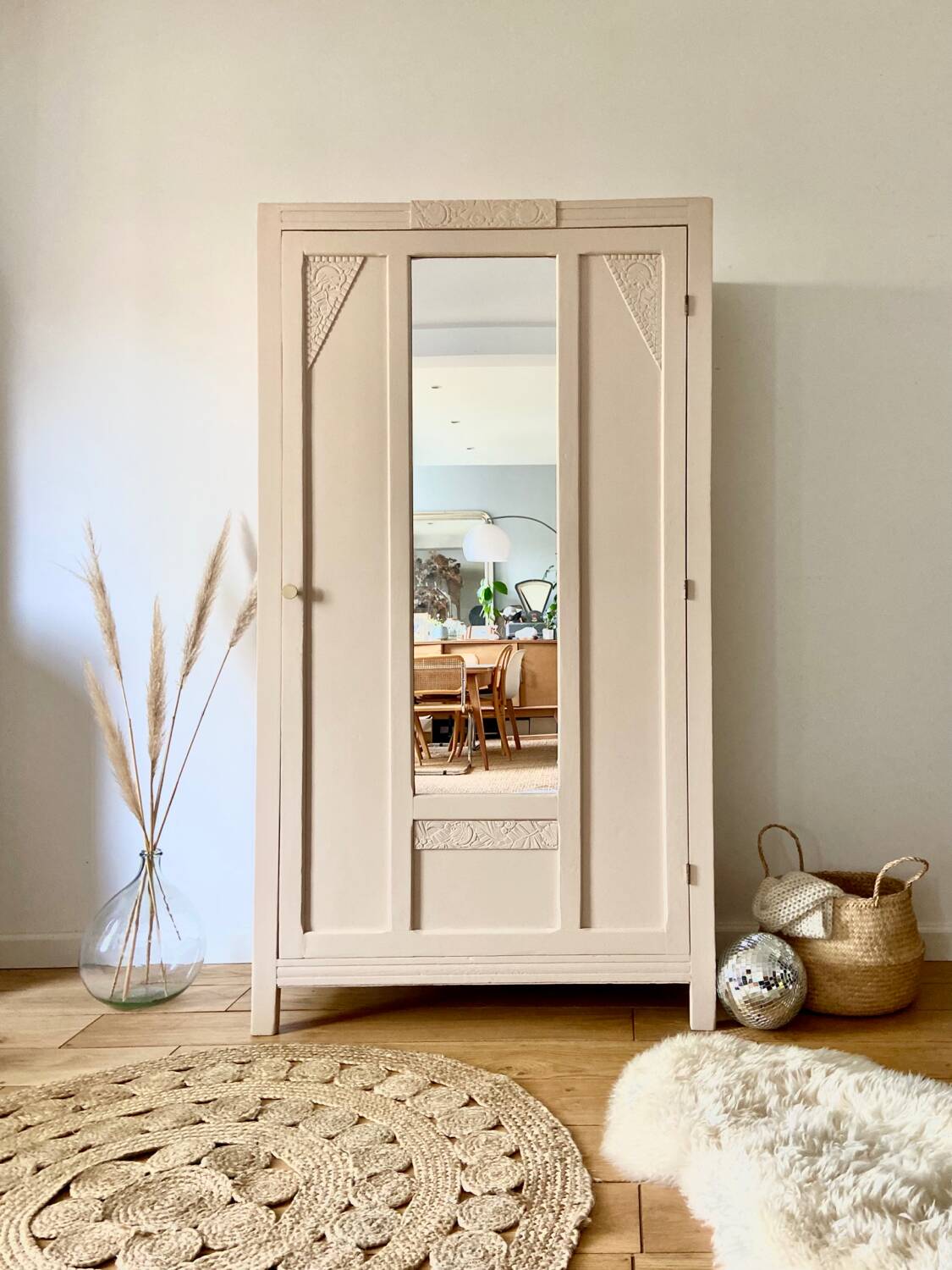 Parisian Art Deco nude pink wardrobe