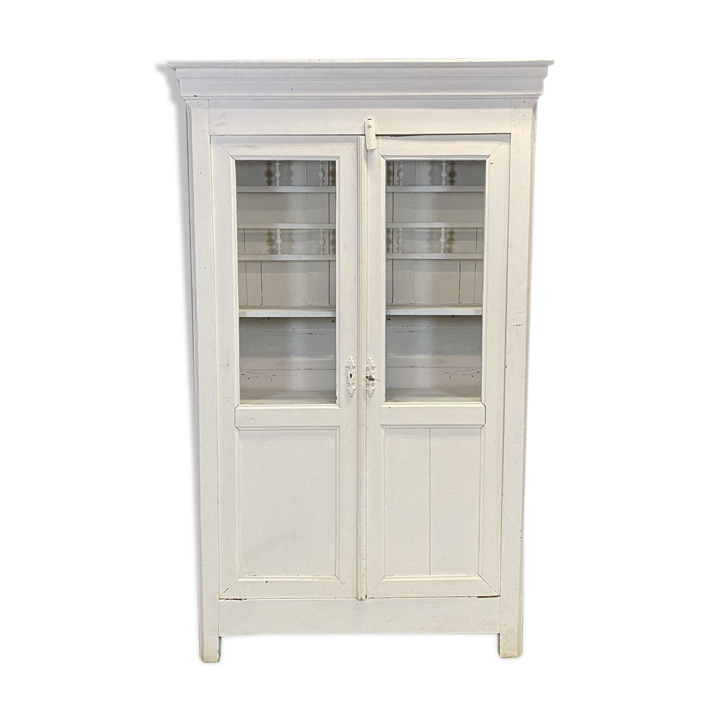 Vaisselier in chestnut patinated in white late 19th century