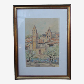 Salon de provence watercolor church st michel roger dumax