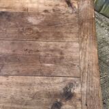 Antique cherry farmhouse table with 2 drawers and 1 pull-out
