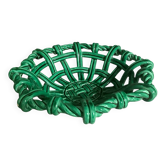 Woven openwork basket in Vallauris ceramic – emerald green –