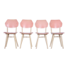 Set of four original mid-century chairs, jitona sobeslav, beech, czechia, 1950s