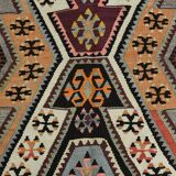 6x9 Wine Red Anatolian Kilim Rug, Faded Pink Oushak Wool Rug, 168x274Cm