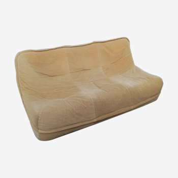 70s sofa in beige velvet