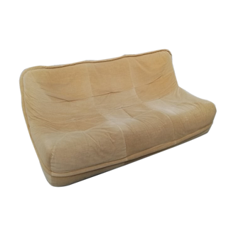 70s sofa in beige velvet
