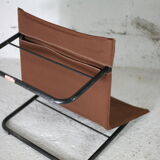 Pair of KEBE drivers, Denmark, circa 1975. Steel and "chocolate" canvas