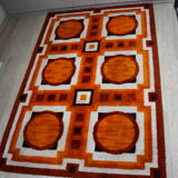 Vintage carpet in wool - 'fity shades of orange' - Germany - 1960's