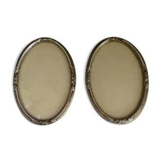 Pair of old oval art deco frames