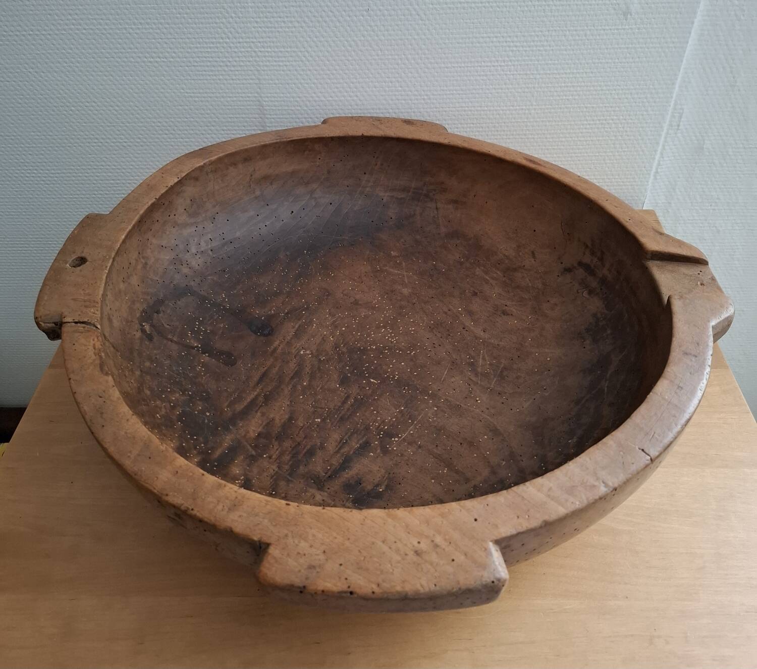 Large antique wooden bowl