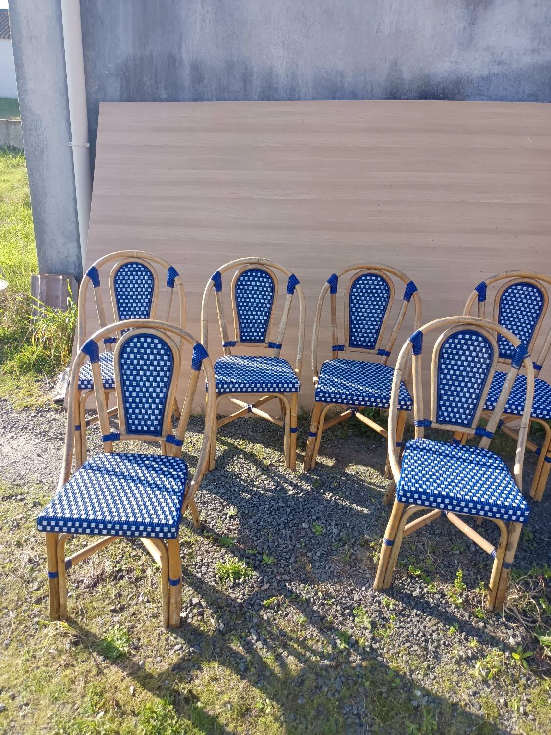 Set of 6 rattan chairs