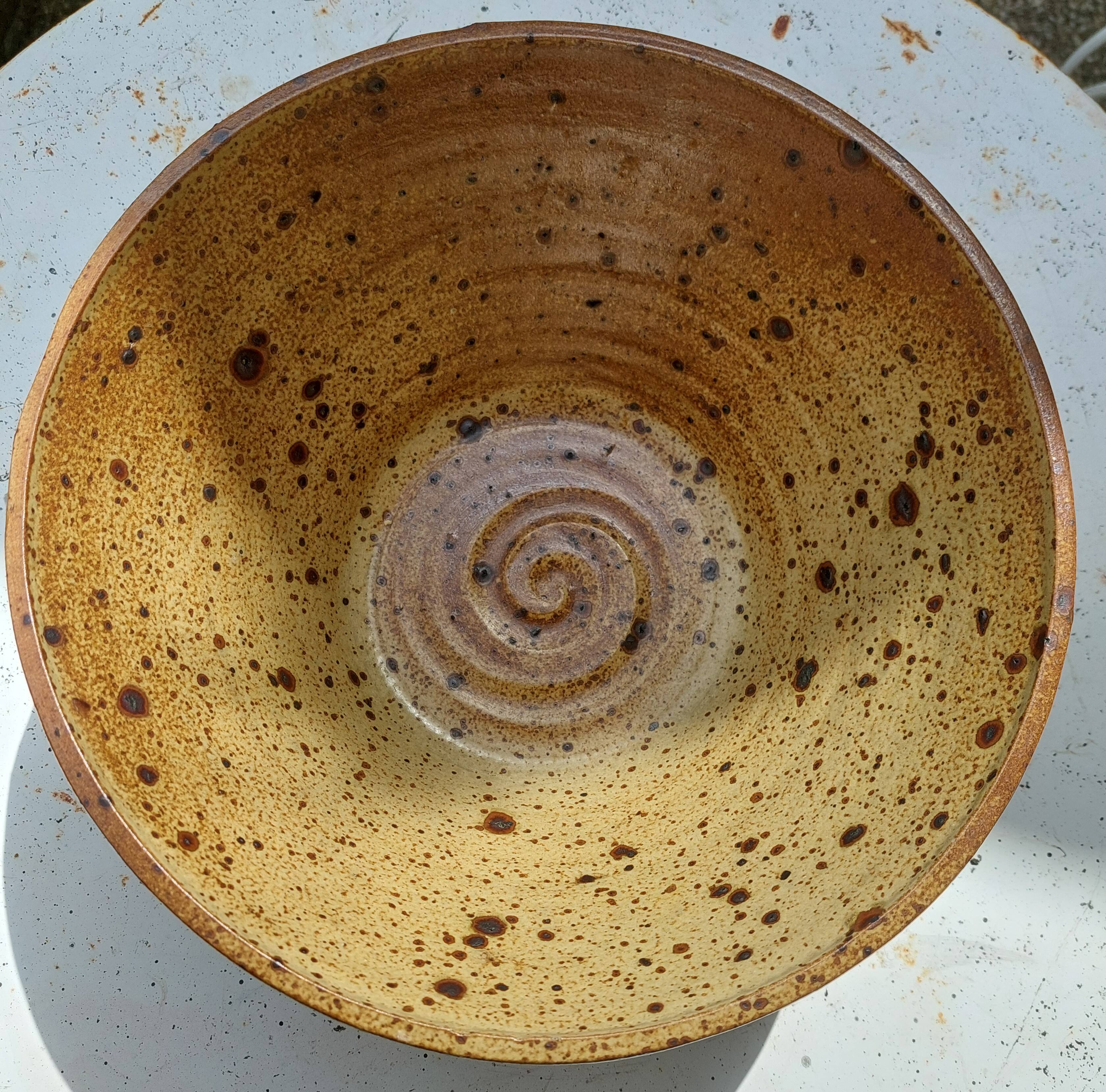 Saladier vintage grès pyrité