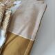 Nappe et 8 serviettes vintage – tons caramel et moutarde dorée