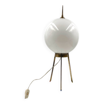 Mid-Century tripod brass table lamp, Lumi Italy 1950s