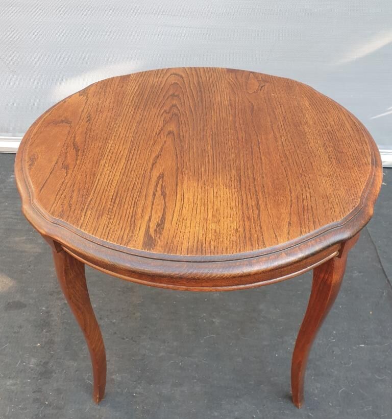 Vintage coffee table style Louis XV Oak h52