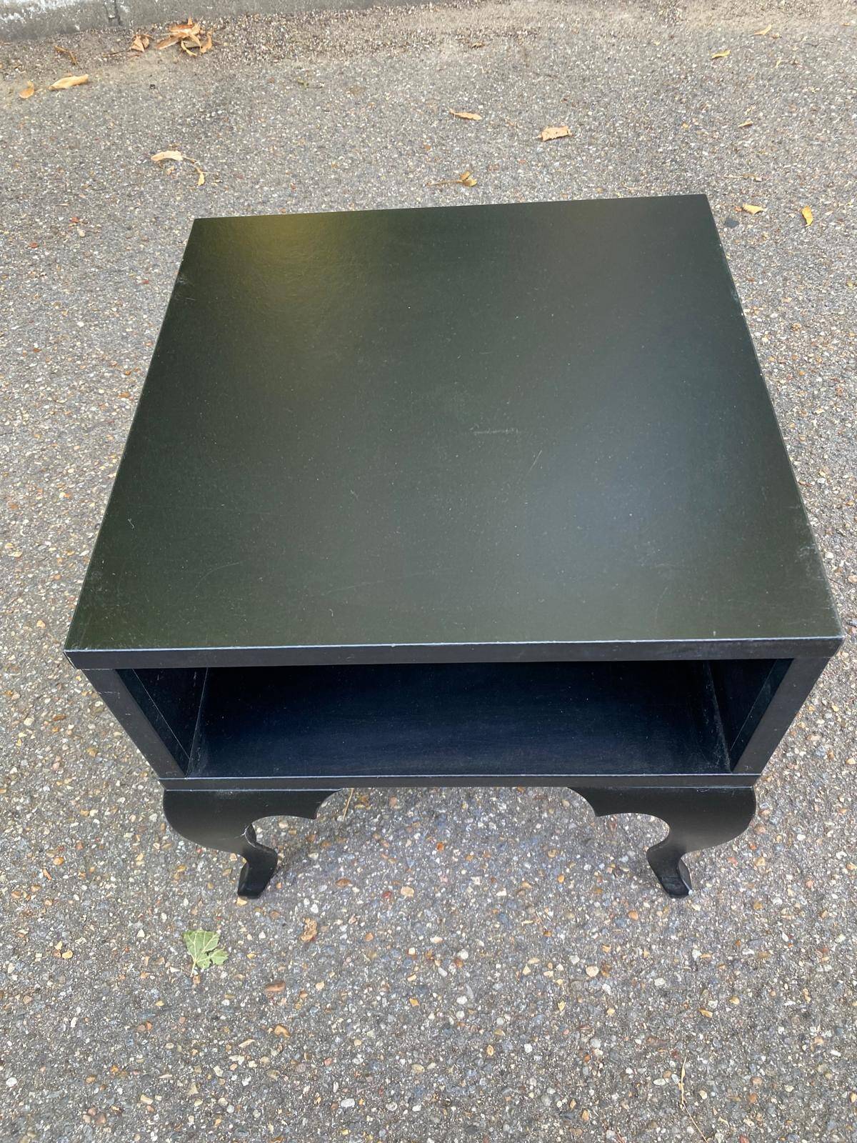 Louis XV black bedside table in baroque style