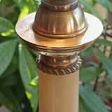 large Napoleon III bronze and onyx column lamp