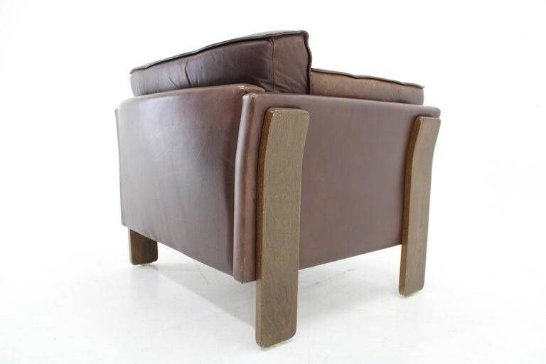 1970s Brown Leather armchair, Denmark