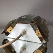 Scandinavian midcentury wall light in crystal and mat gold colored metal