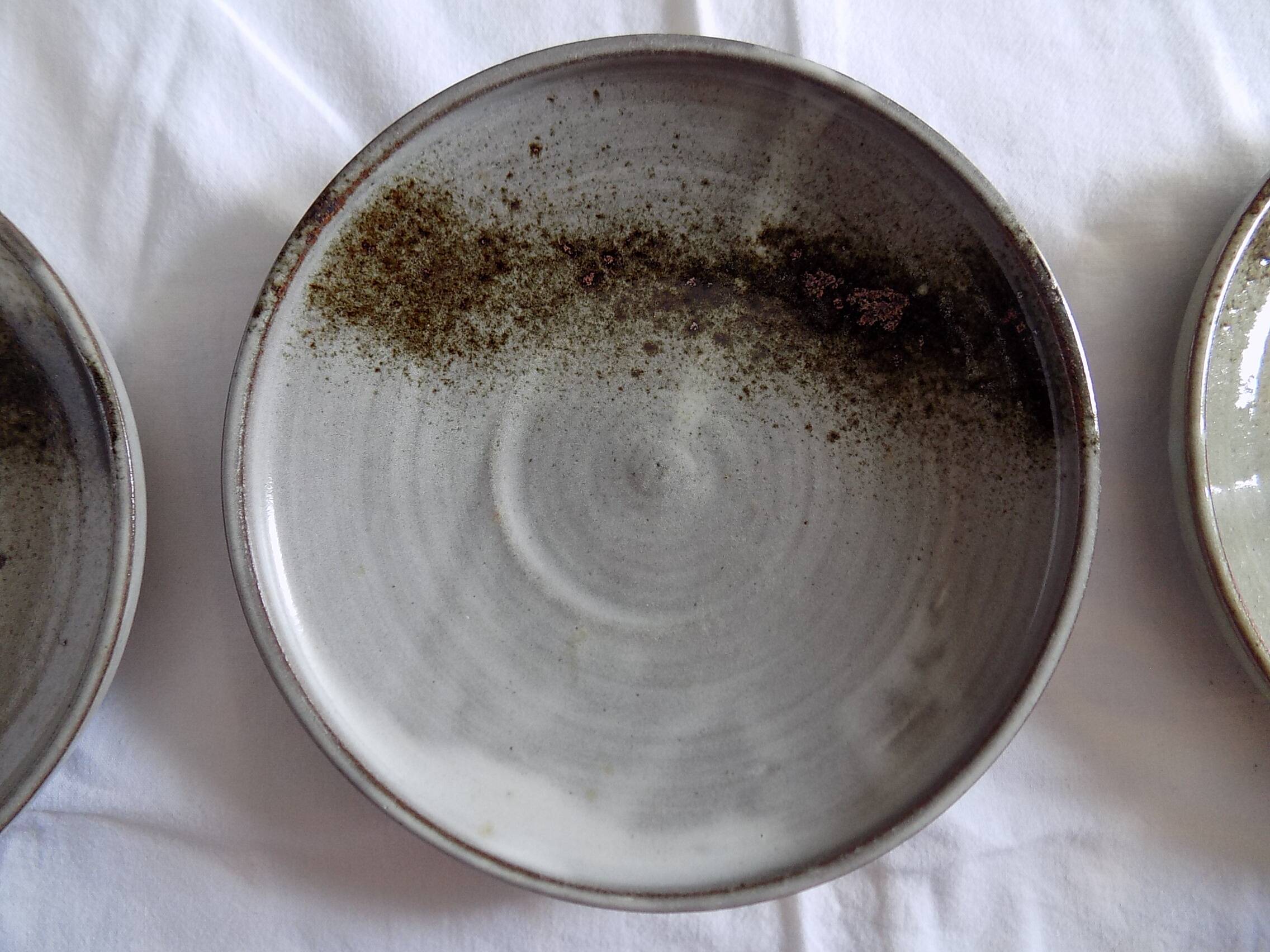 3 assiettes à dessert - atelier Chantal et Thierry Robert