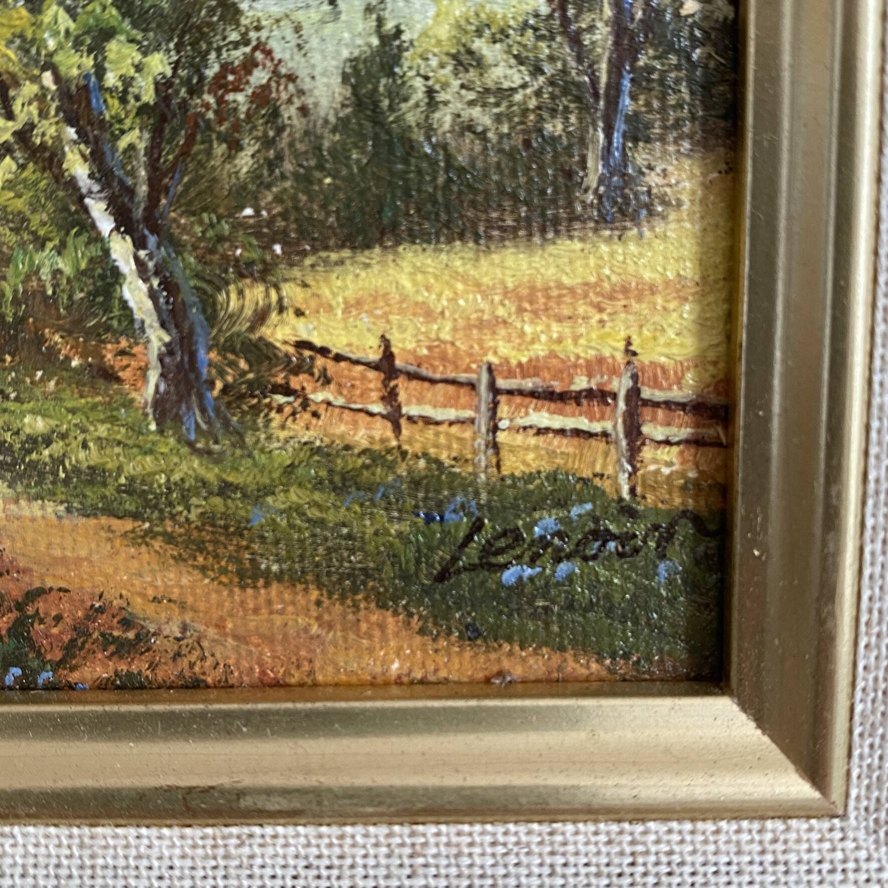 Small framed landscape painting