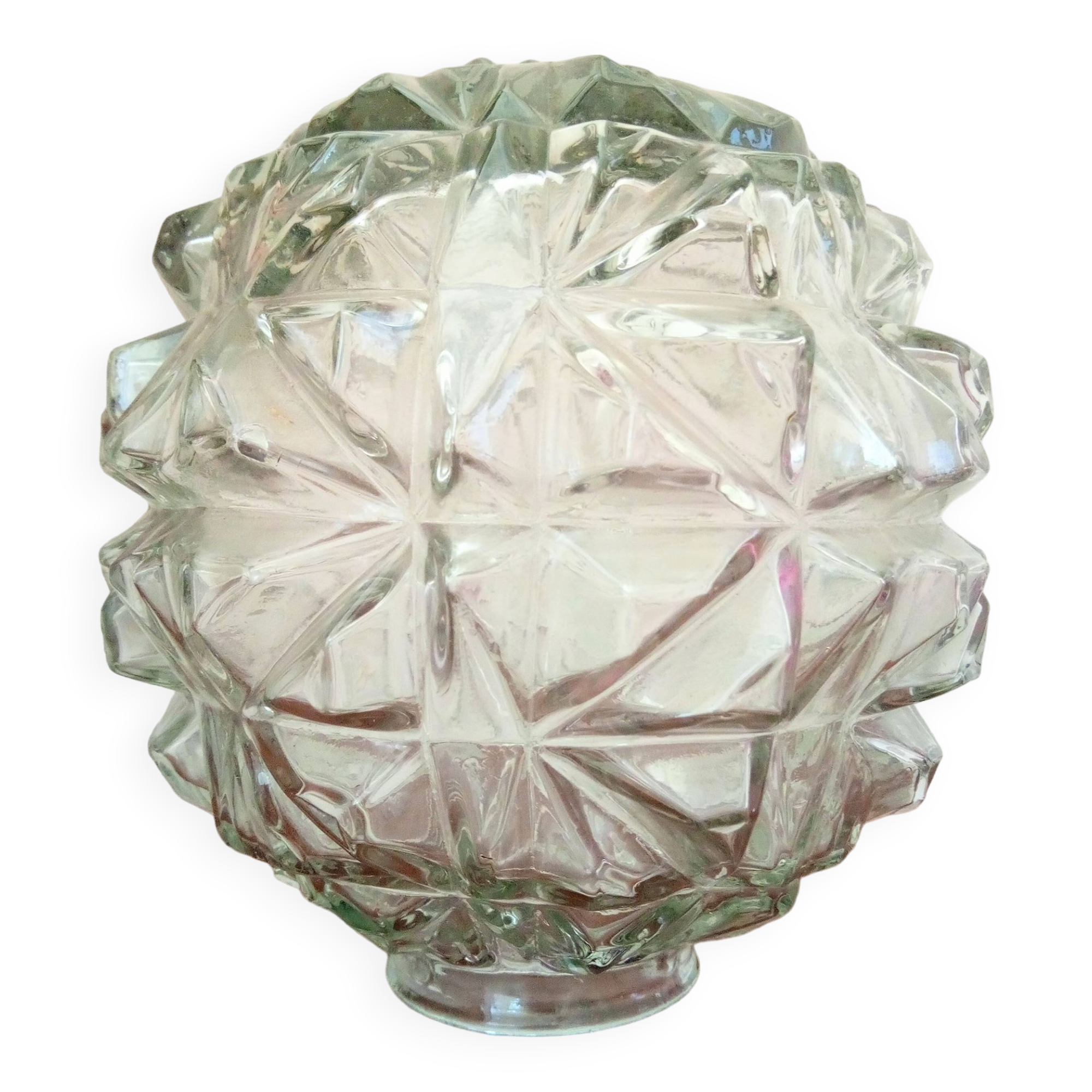 Abat jour tulipe en verre vintage