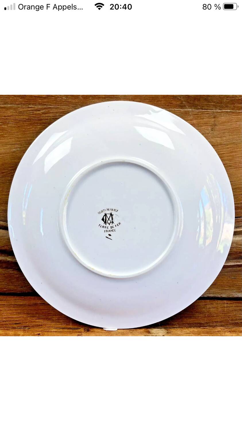 7 anciennes assiettes à dessert Creil et Montereau Terre de fer