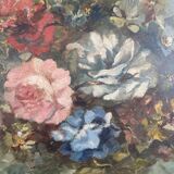 Oval painting Still life with flowers