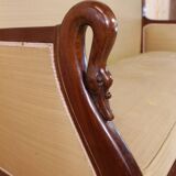 Restoration Period Turkish Sofa in Mahogany with Swan Neck