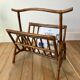 Rattan and bamboo magazine rack 70s