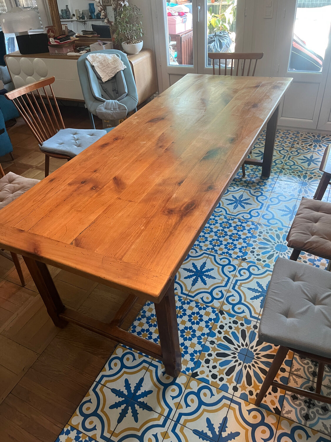 Farm table with 2 drawers