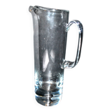 Vintage water pitcher in bubble blown glass - pitcher jug verrerie krosno poland