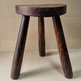 Tabouret tripode en bois massif