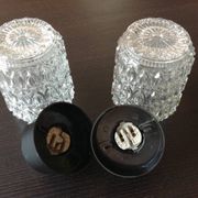Paire de plafonniers cylindriques  en verre structuré / vintage années 60-70