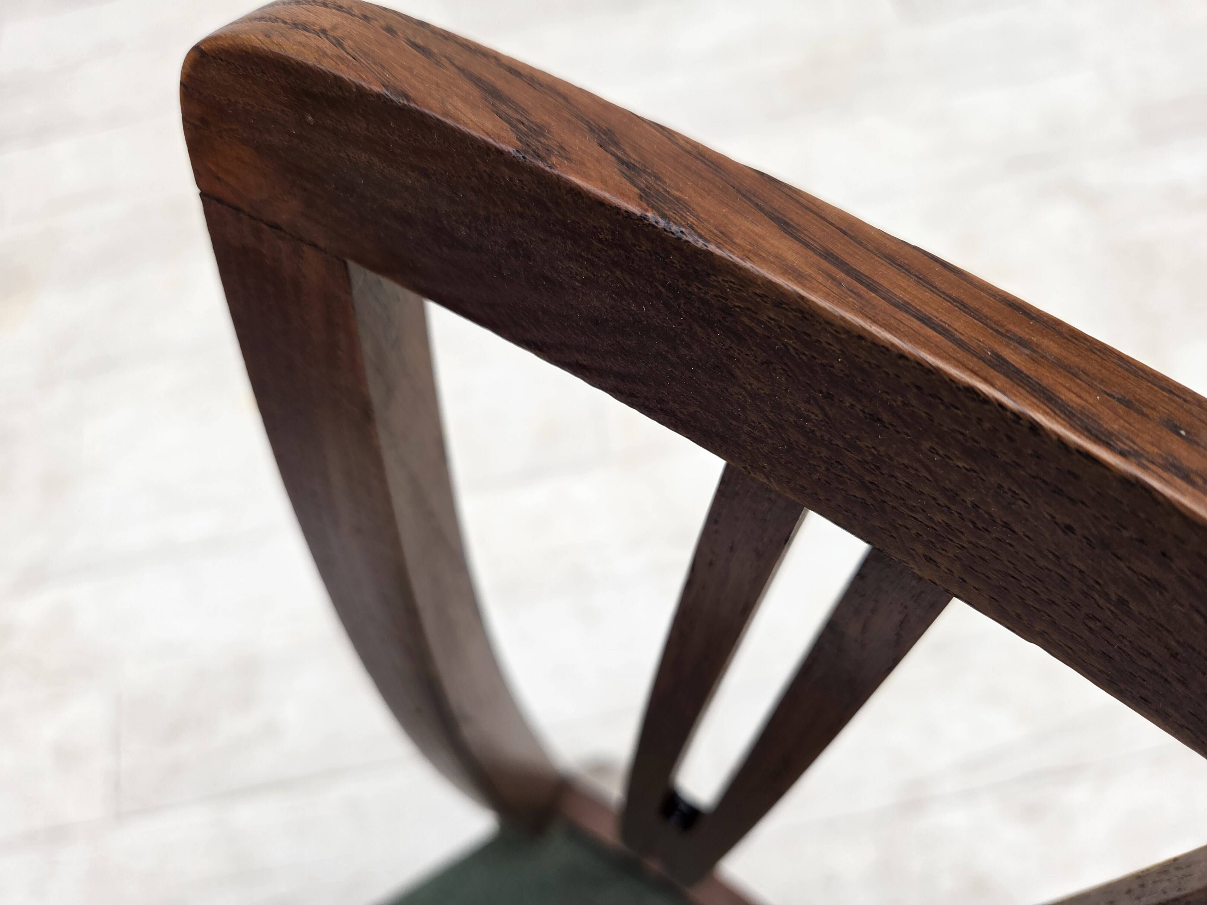 1960s, set of 6 Danish dining chairs, furniture wool, oak wood.