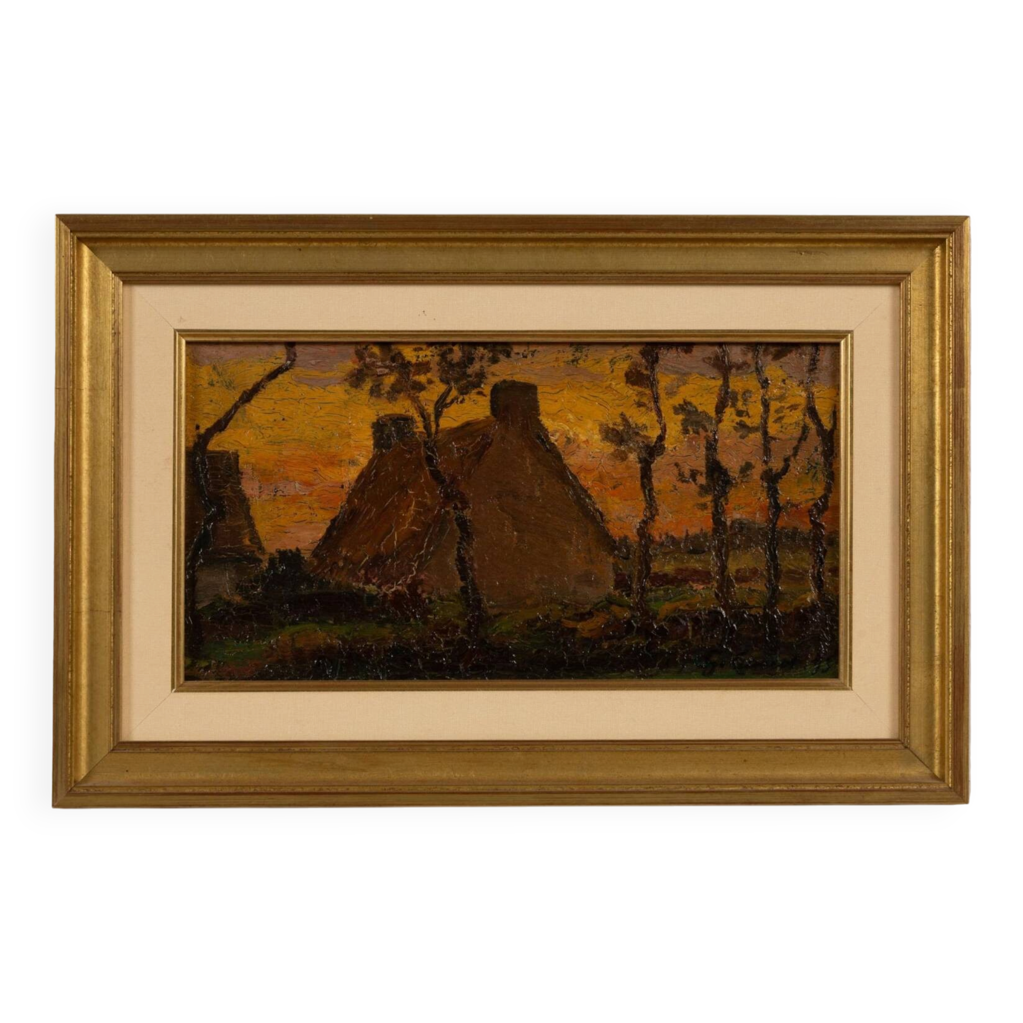 Gustave cariot (1872-1950) - sunset in brittany, saint brieuc