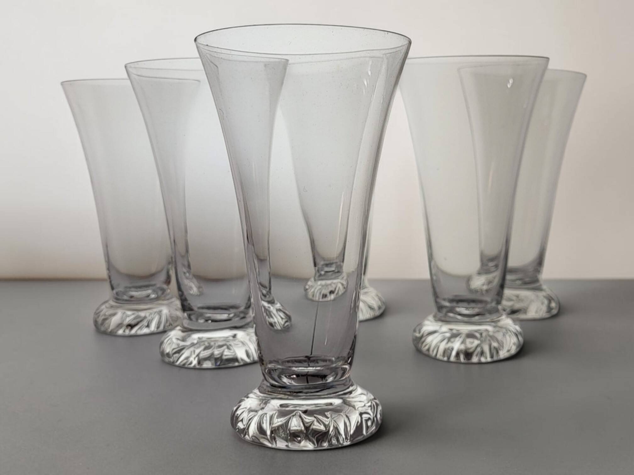 6 crystal flutes Daum, model "Kim", France