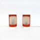 Pair of space age red plastic table lamps by Elektrosvit, 1960s