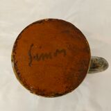 Vase with handle glazed sandstone blue and brown