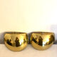 Half moon golden brass wall lights Italy 60/70.