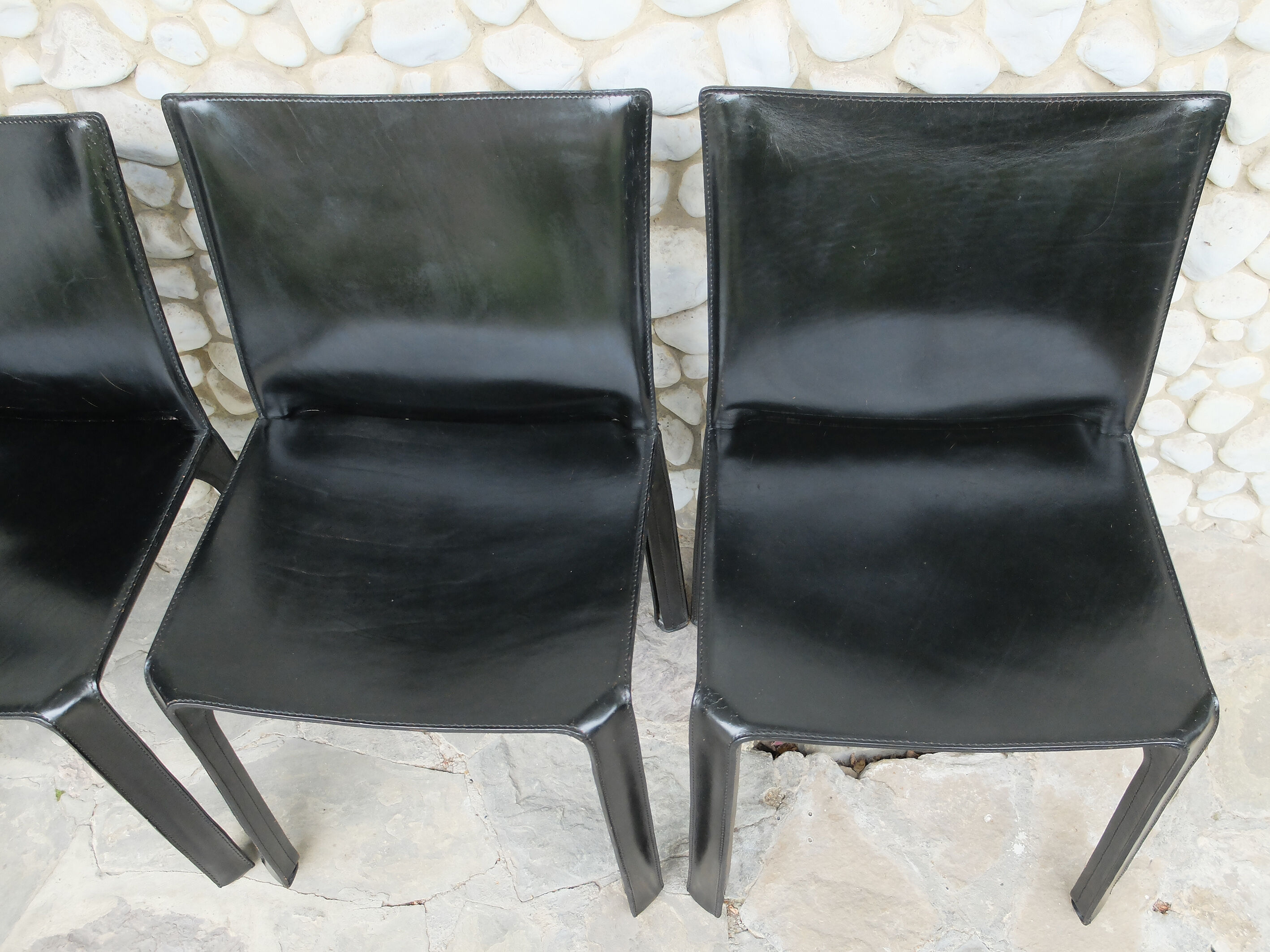 Vintage CAB 412 chairs, Mario Bellini design for Cassina, set of 4
