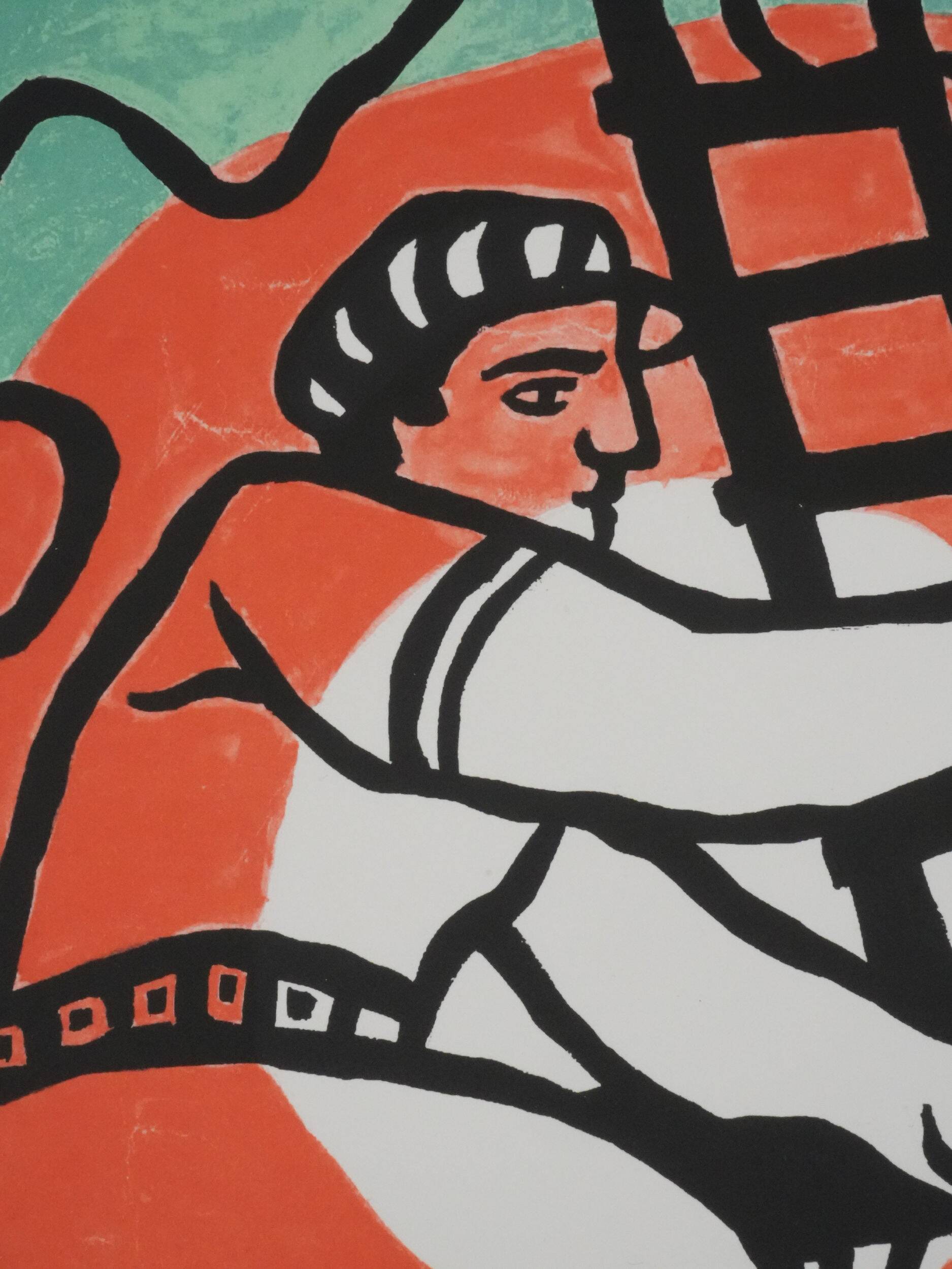Fernand leger : les constructeurs, lithographie signée